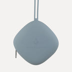 Siliconen fopspeenhouder van Mom Glowth in ether blauw met rits en bevestigingslus – BPA-vrij, food-grade siliconen, compact en hygiënisch