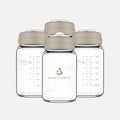 Set van 4 glazen moedermelk bewaarflesjes van borosilicaatglas met lekvrije schroefdop – 180ml, BPA-vrij, Mom Glowth