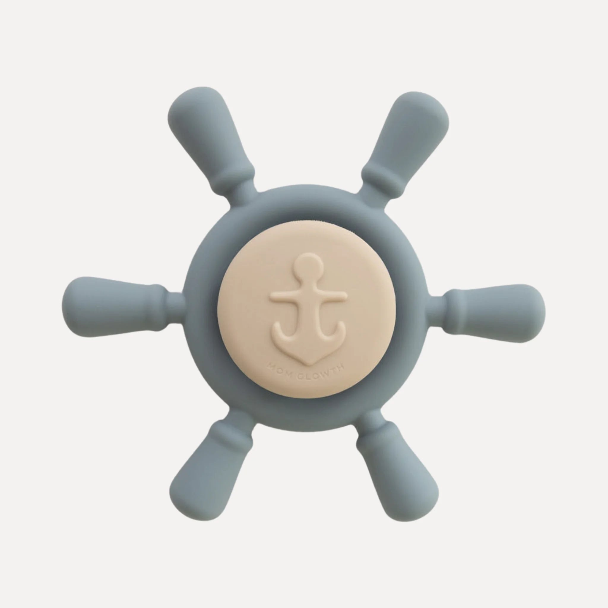 Little Captain's Spinner van Mom Glowth in ether blauw met zuignap – sensorisch speelgoed van food-grade siliconen, BPA-vrij, vanaf 6 maanden